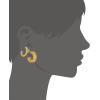 imageLucky Brand 2 Pairs Trendy Green Aventurine Hoops Earrings Set