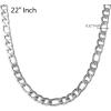 imageLucky Brand 22quot Figaro Chain and Bracelet Set for Men Stainless Steel Mens Jewelry Set Necklace and Bracelet Set