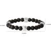 imageLucky Brand Clover and Black Onyx Bead Bracelet for Men Silver FlashPlated Brass Black Beaded Bracelet Stretch Bracelet