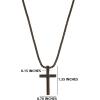 imageLucky Brand Mens Black Cross Pendant Necklace 22quotquot Black OnyxPlated Cross Necklace for Men Cross Jewelry