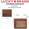 imageLucky Brand Mens Slim Wallet Case  Id Window  Card Slot  Minimalist Design  Lightweight  LeatherPlaid Embossed Leather  Brown