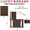 imageLucky Brand Mens Trifold Wallet  ID Window  Card Slots Organization  Durable  Stylish DBL Stitched LeatherBrown LFold