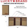 imageLucky Brand Mens Trifold Wallet  Id Window  Card Slots  Leather  Organization  Durable  StylishCanvasLeather  Olive