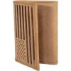 imageLucky Brand Mens Trifold Wallet  Id Window  Card Slots  Leather  Organization  Durable  StylishFlag Embossed Leather  Tan