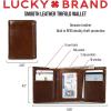 imageLucky Brand Mens Trifold Wallet  Id Window  Card Slots  Leather  Organization  Durable  StylishSmooth Leather  Black