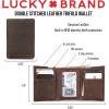 imageLucky Brand Mens Trifold Wallet Id Window Card Slots Leather Organization Durable Stylish Double StitchedBrown TriFold