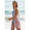 imageLucky Brand Porto Covo Open Front Chiffon Tunic Beach Cover Ups for WomenMulticolor