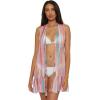 imageLucky Brand Porto Covo Open Front Chiffon Tunic Beach Cover Ups for WomenMulticolor