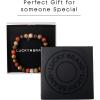 imageLucky Brand Red Jasper Mens Bracelet Stretch Beaded Bracelet for Men with CloverLogo and Jasper Beads