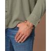 imageLucky Brand Red Jasper Mens Bracelet Stretch Beaded Bracelet for Men with CloverLogo and Jasper Beads