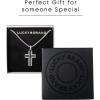 imageLucky Brand Stainless Steel Cross Necklace for Men 24quot TwoTone Pendant Necklace Cross Jewelry