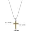 imageLucky Brand Stainless Steel Cross Necklace for Men 24quotquot TwoTone Cross Pendant Necklace Cross Jewelry