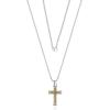 imageLucky Brand Stainless Steel Cross Necklace for Men 24quotquot TwoTone Cross Pendant Necklace Cross Jewelry