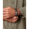 imageLucky Brand Textured Cross Triple Row Brown Bracelet for Men 85quot Antique Silver FlashPlated Cross Jewelry