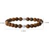 imageLucky Brand Tiger Eye Bracelet for Men Silver FlashPlated Brass and Tigers Eye Bead Bracelet Stretch Beaded Bracelet