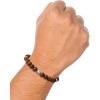 imageLucky Brand Tiger Eye Bracelet for Men Silver FlashPlated Brass and Tigers Eye Bead Bracelet Stretch Beaded Bracelet