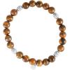 imageLucky Brand Tiger Eye Bracelet for Men Silver FlashPlated Brass and Tigers Eye Bead Bracelet Stretch Beaded Bracelet
