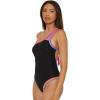 imageLucky Brand Womens Avila Asymmetrical One Piece Swimsuit Adjustable Tie Back Bathing SuitsBlack