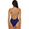 imageLucky Brand Womens Avila Asymmetrical One Piece Swimsuit Adjustable Tie Back Bathing SuitsNavy