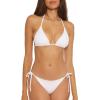 imageLucky Brand Womens Clear Lines Reversible Triangle Top and Tie Side Bottom Bikini Set Adjustable Two Piece SwimsuitsFlamingo