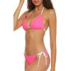 imageLucky Brand Womens Clear Lines Reversible Triangle Top and Tie Side Bottom Bikini Set Adjustable Two Piece SwimsuitsFlamingo