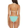 imageLucky Brand Womens Clear Lines Reversible Triangle Top and Tie Side Bottom Bikini Set Adjustable Two Piece SwimsuitsNew Cyan