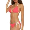 imageLucky Brand Womens Clear Lines Reversible Triangle Top and Tie Side Bottom Bikini Set Adjustable Two Piece SwimsuitsPaprika