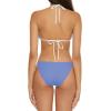 imageLucky Brand Womens Clear Lines Reversible Triangle Top and Tie Side Bottom Bikini Set Adjustable Two Piece SwimsuitsPeri