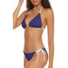 imageLucky Brand Womens Clear Lines Reversible Triangle Top and Tie Side Bottom Bikini Set Adjustable Two Piece SwimsuitsStarry Night