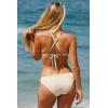 imageLucky Brand Womens Malaga Crochet Trim Tie Side Bikini Bottom Cheeky Coverage Swimwear SeparatesNatural
