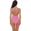 imageLucky Brand Womens Marbella Maillot One Piece Swimsuit Plunge Neck Bathing SuitsPinkie