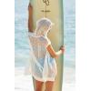 imageLucky Brand Womens Morro Hooded Fishnet Beach Cover Up Casual Swimsuit TopsWhite
