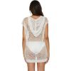 imageLucky Brand Womens Morro Hooded Fishnet Beach Cover Up Casual Swimsuit TopsWhite