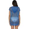 imageLucky Brand Womens Morro Hooded Fishnet Beach Cover Up Casual Swimsuit TopsWisteria