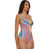 imageLucky Brand Womens Porto Covo Plunge Maillot One Piece Swimsuit Bathing SuitsMulticolor