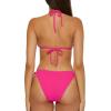 imageLucky Brand Womens Sky Above Sand Textured Triangle Top Side Bottom Bikini Set Adjustable Tie Back Two Piece SwimsuitsMagenta