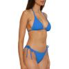 imageLucky Brand Womens Sky Above Sand Textured Triangle Top Side Bottom Bikini Set Adjustable Tie Back Two Piece SwimsuitsVibrant Blue