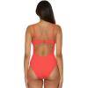 imageLucky Brand Womens Valencia One Piece Swimsuit Plunge VNeck Bathing SuitsCoral