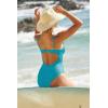 imageLucky Brand Womens Valencia One Piece Swimsuit Plunge VNeck Bathing SuitsOcean