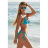 imageLucky Brand Womens Valencia Tie Side Bikini Bottom Cheeky Coverage Swimwear SeparatesOcean