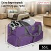 imageLucky Travel Duffel Bags 85L Gym Bag Travel Bag ampamp Large Duffle Bag for Men Foldable Overnight Weekender Bags for Women ampamp Men with Adjustable Shoulder Strap BlackPurple