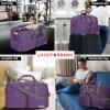 imageLucky Travel Duffel Bags 85L Gym Bag Travel Bag ampamp Large Duffle Bag for Men Foldable Overnight Weekender Bags for Women ampamp Men with Adjustable Shoulder Strap BlackPurple