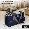 imageLucky Travel Duffel Bags 85L Gym Bag Travel Bag ampamp Large Duffle Bag for Men Foldable Overnight Weekender Bags for Women ampamp Men with Adjustable Shoulder Strap BlackNavy