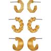 image3 PAIRS CLASSIC HOOP EARRINGS SET