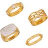 imageLucky Brand 4 Pack Gold Plated Trendy Style Rings Size 7
