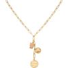 imageLucky Brand Gold Plated Necklace for women with Rose Quartz Stone Pendant