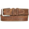 imageLucky Brand Mens Stitched Leather Belt  Classic  Casual  Dress  Everyday  Western  Genuine Leather  Metal BuckleTriple Needle Stitch  Tan
