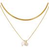 imageLucky Brand Real Gold Plated 2 Layer Pendent Imitation Pearl ampamp Fireball Necklace