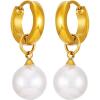 imageLucky Brand Real Gold Plated Imitation Pearl Drop Dangle Earrings