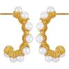 imageLucky Brand Real Gold Plated Imitation Pearl Hoop Earrings